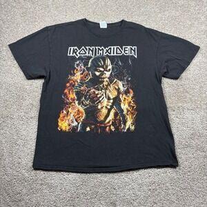 Iron Maiden The Book of Souls World Tour 2017 T-Shirt Mens XL Black Graphic